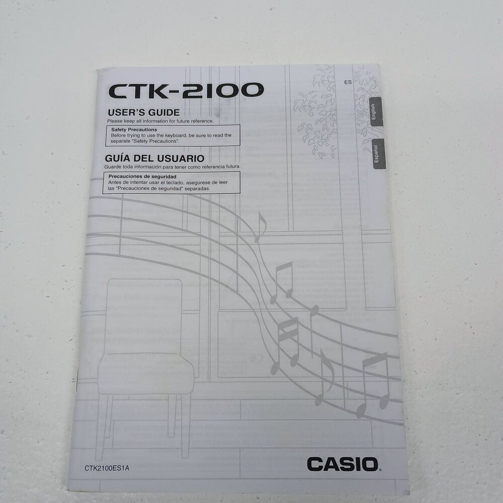 CASIO CTK-2100 Keyboard Manual User's Guide Illustrated Paperback Bilingual